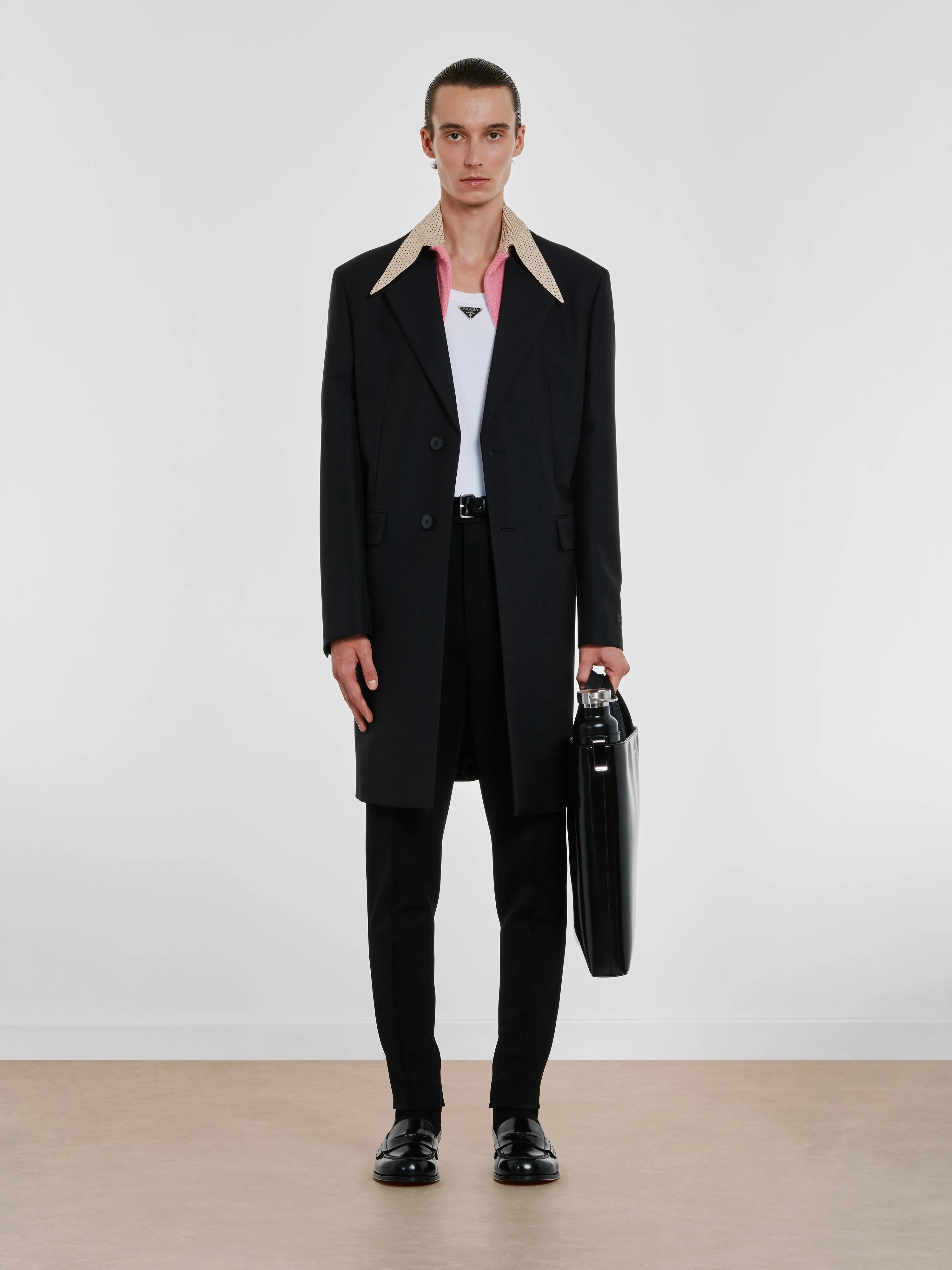 Prada - Men's Coat With Detachable Collar - (Black)