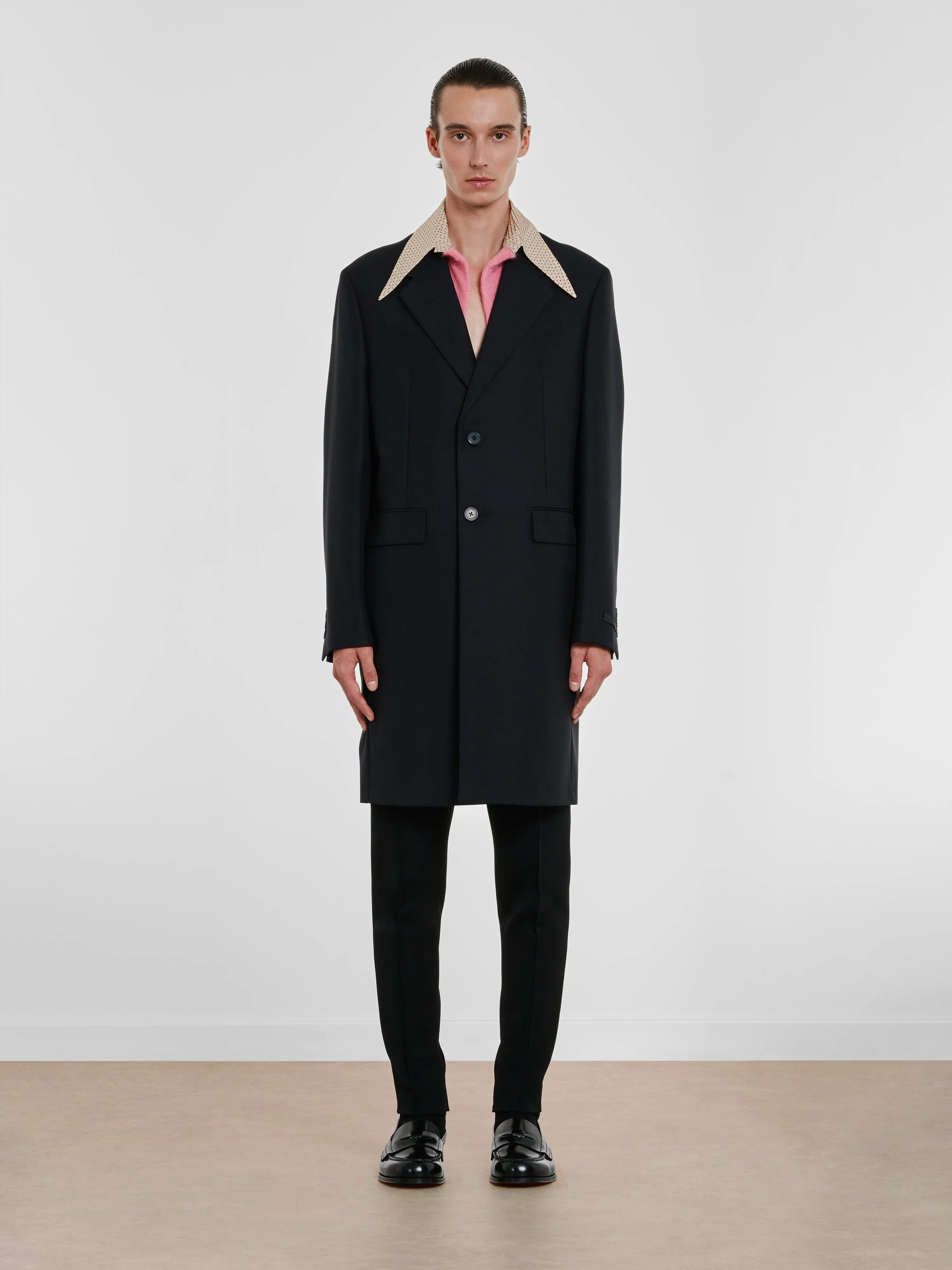 Prada - Men's Coat With Detachable Collar - (Black)