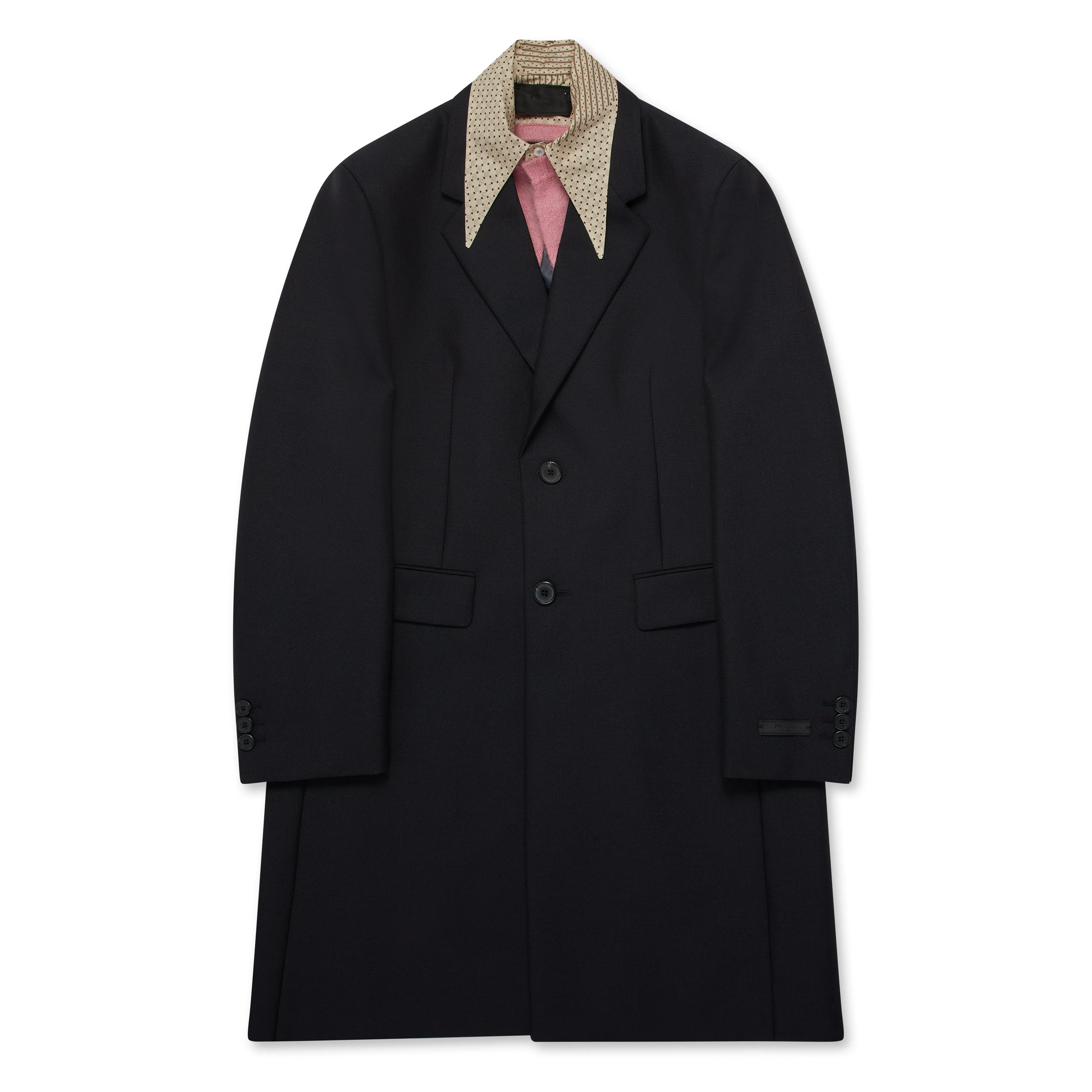 Prada - Men's Coat With Detachable Collar - (Black)
