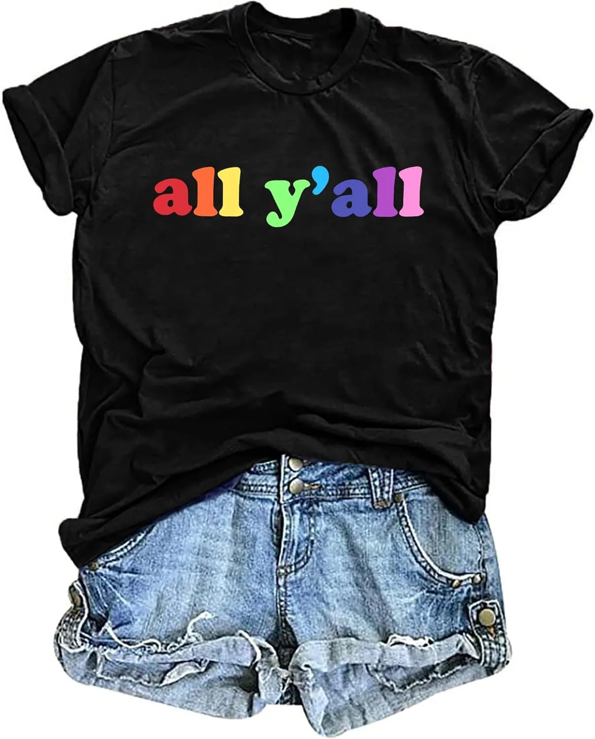 Proud Ally Shirt Women Pride Shirts Rainbow Graphic Tees LGBT Equality Tshirt Casual Holiday Tops