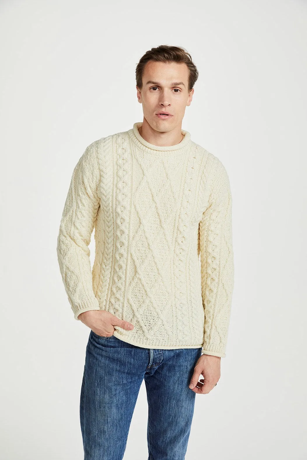 Roll Neck Aran Crew *SALE*