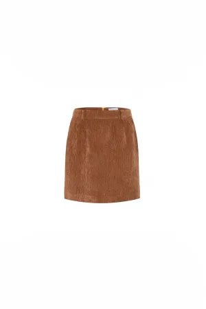 Sierra A-line Back Zipper Velvet Mini Skirt
