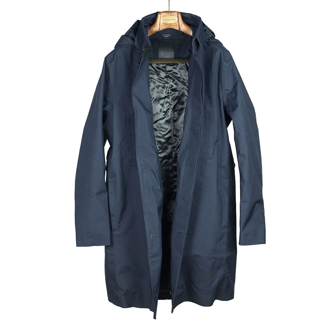Single-Breasted raincoat in Deep Navy fabric