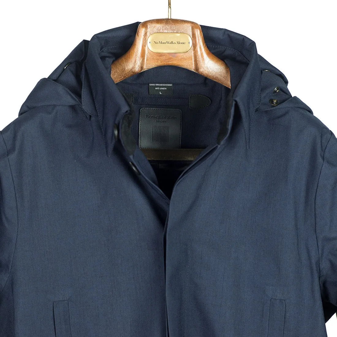 Single-Breasted raincoat in Deep Navy fabric