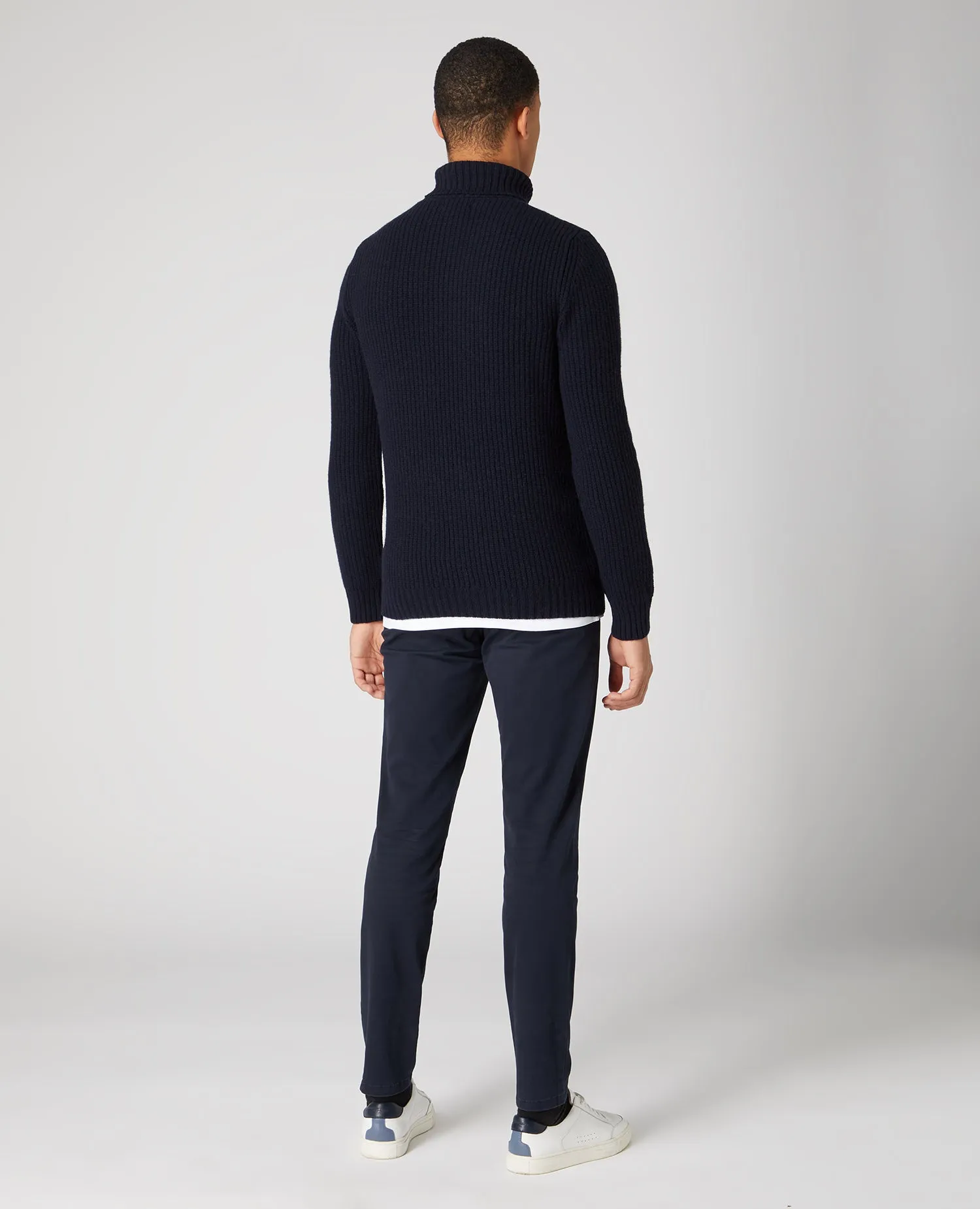 Tapered Fit Wool-Rich Roll Neck Sweater