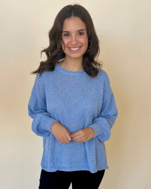 Toasty Times Dusk Blue Knitted Sweater