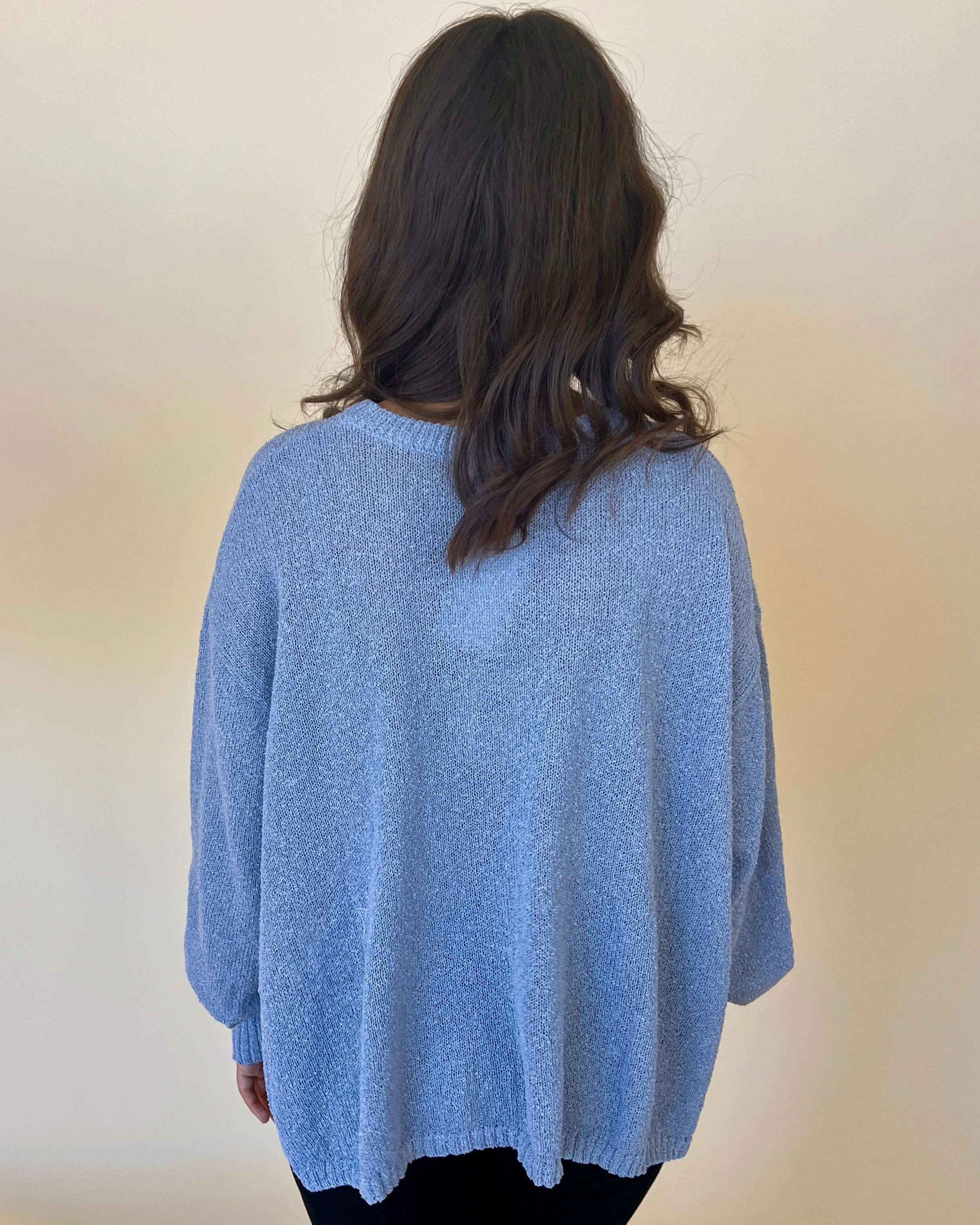 Toasty Times Dusk Blue Knitted Sweater