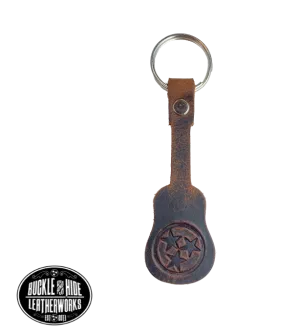 Tri-star Guitar Leather Keychain BUY MORE and SAVE!