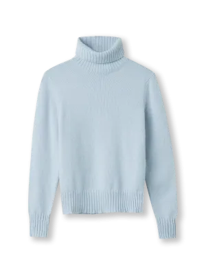 Turtle Neck Sweater | 100% Cashmere | sky