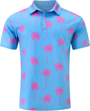 uideazone Mens Polo Shirts Short Sleeve Dry Fit 3D Print Moisture Wicking Funny Golf Shirt
