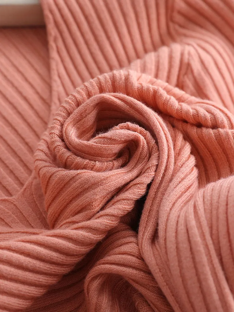 V-neck Ribbed Knitted pullover sweater