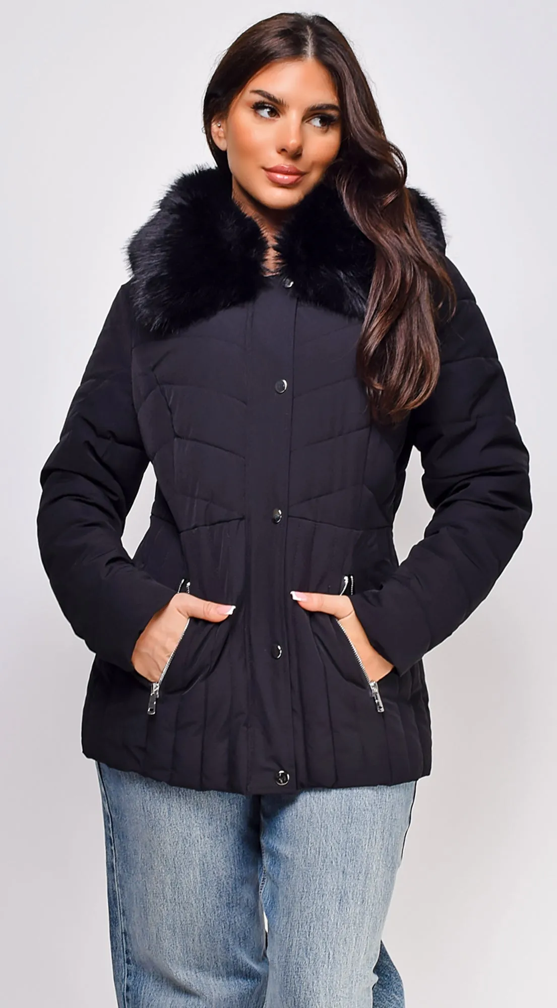 Veda Puffer Coat - Black