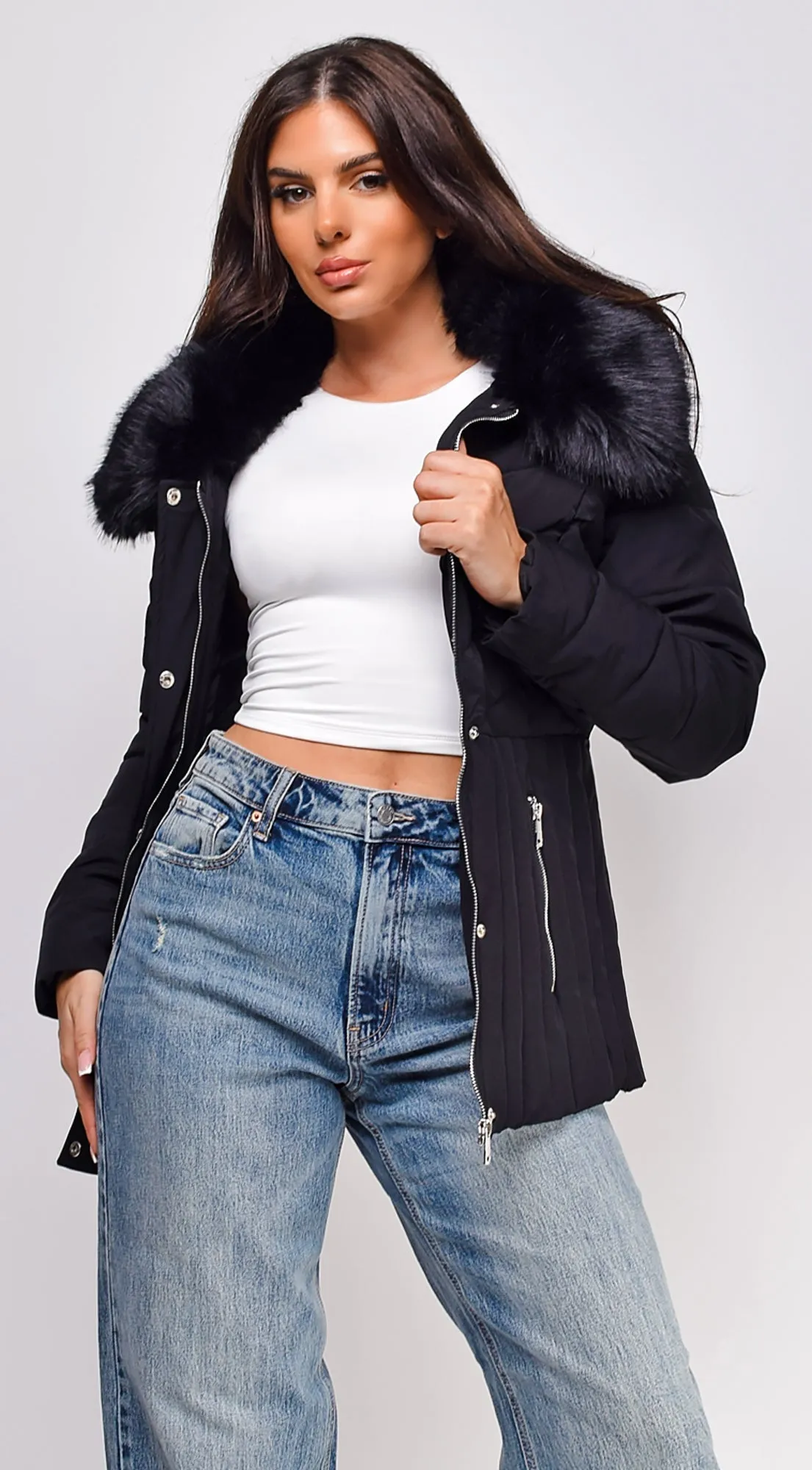 Veda Puffer Coat - Black