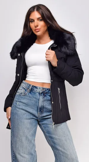 Veda Puffer Coat - Black
