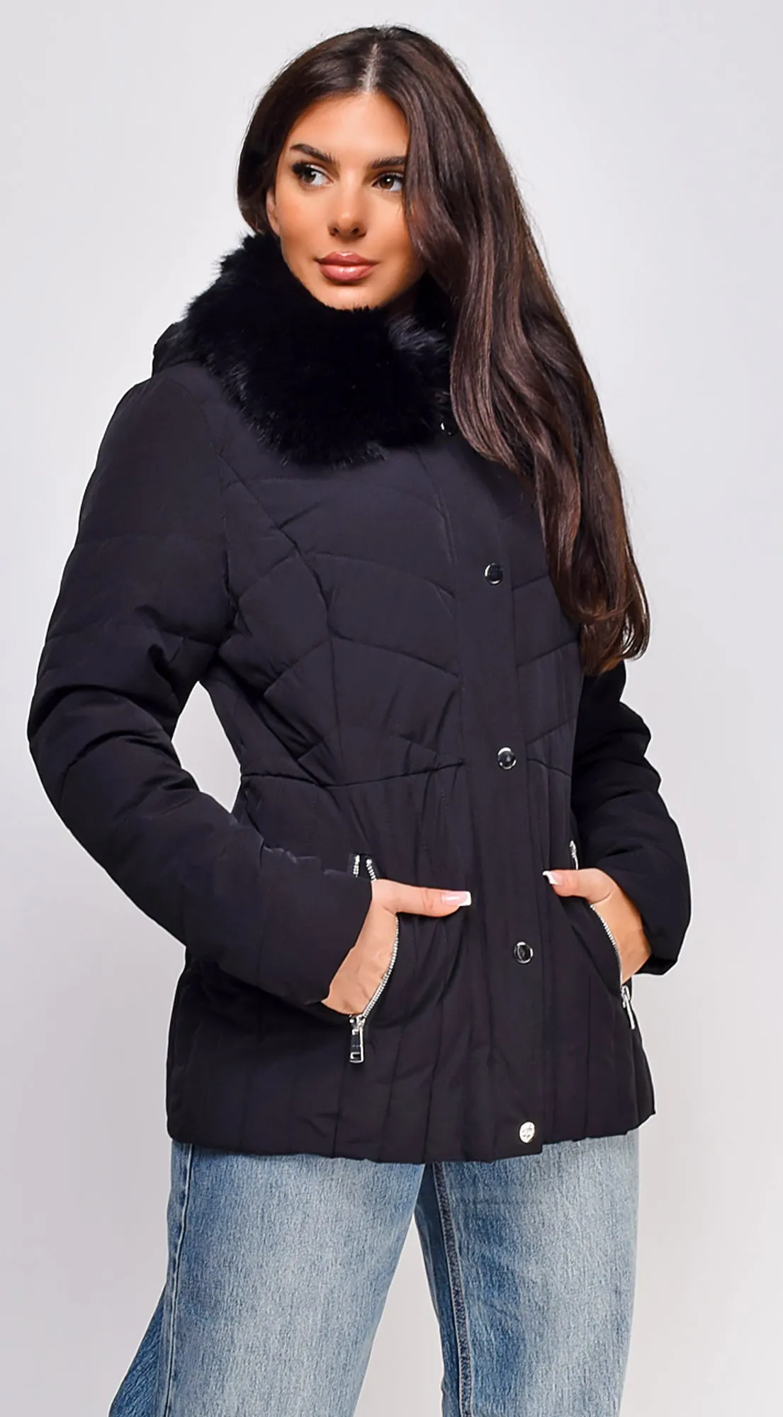 Veda Puffer Coat - Black