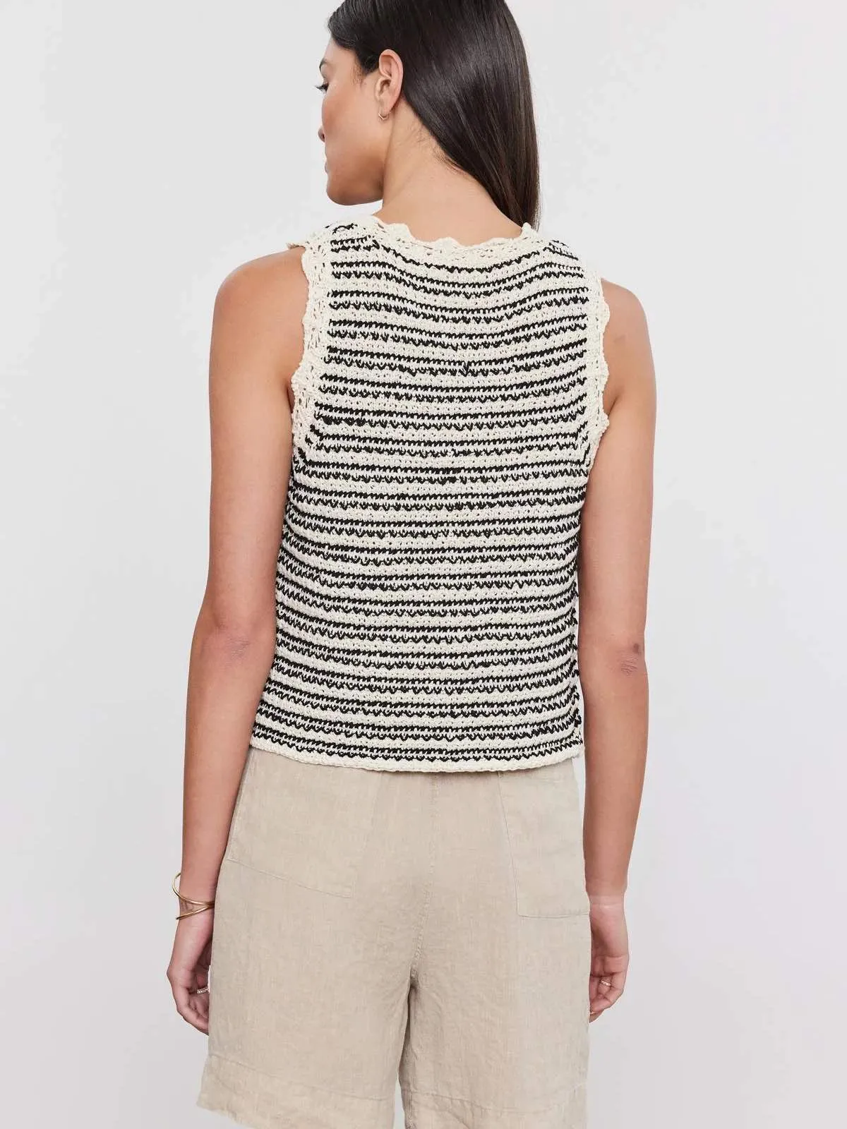 Velvet by Graham & Spencer Women's Sophie Sweater Vest in Ecru
