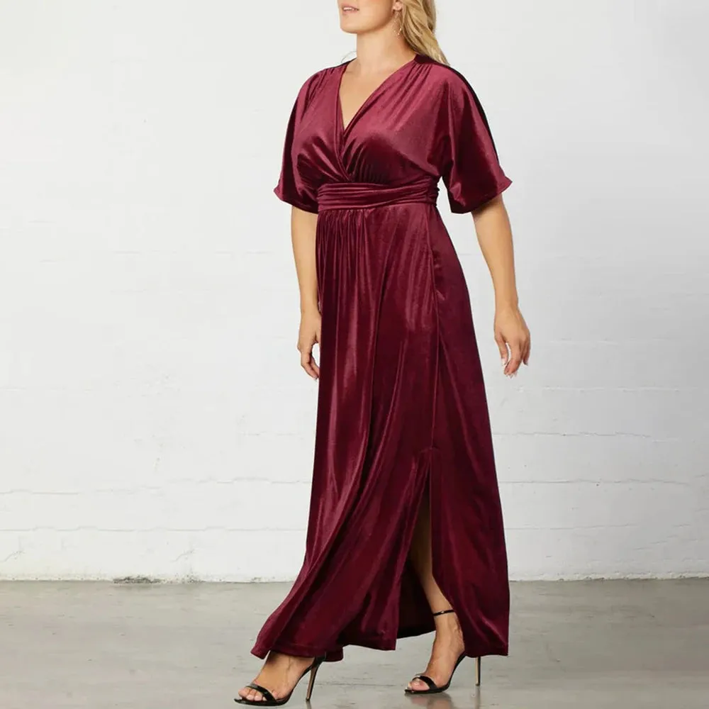 Velvet Evening Gown Dress Plus Size for Holidays