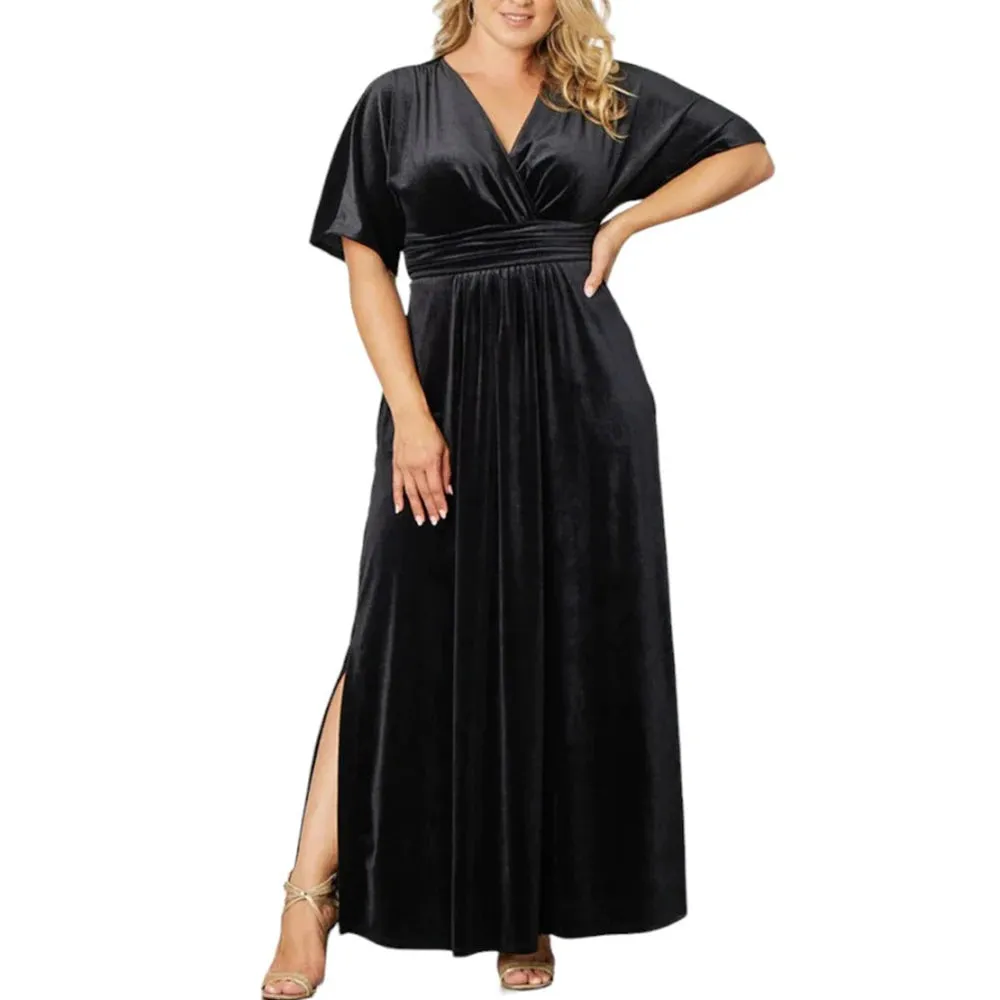 Velvet Evening Gown Dress Plus Size for Holidays