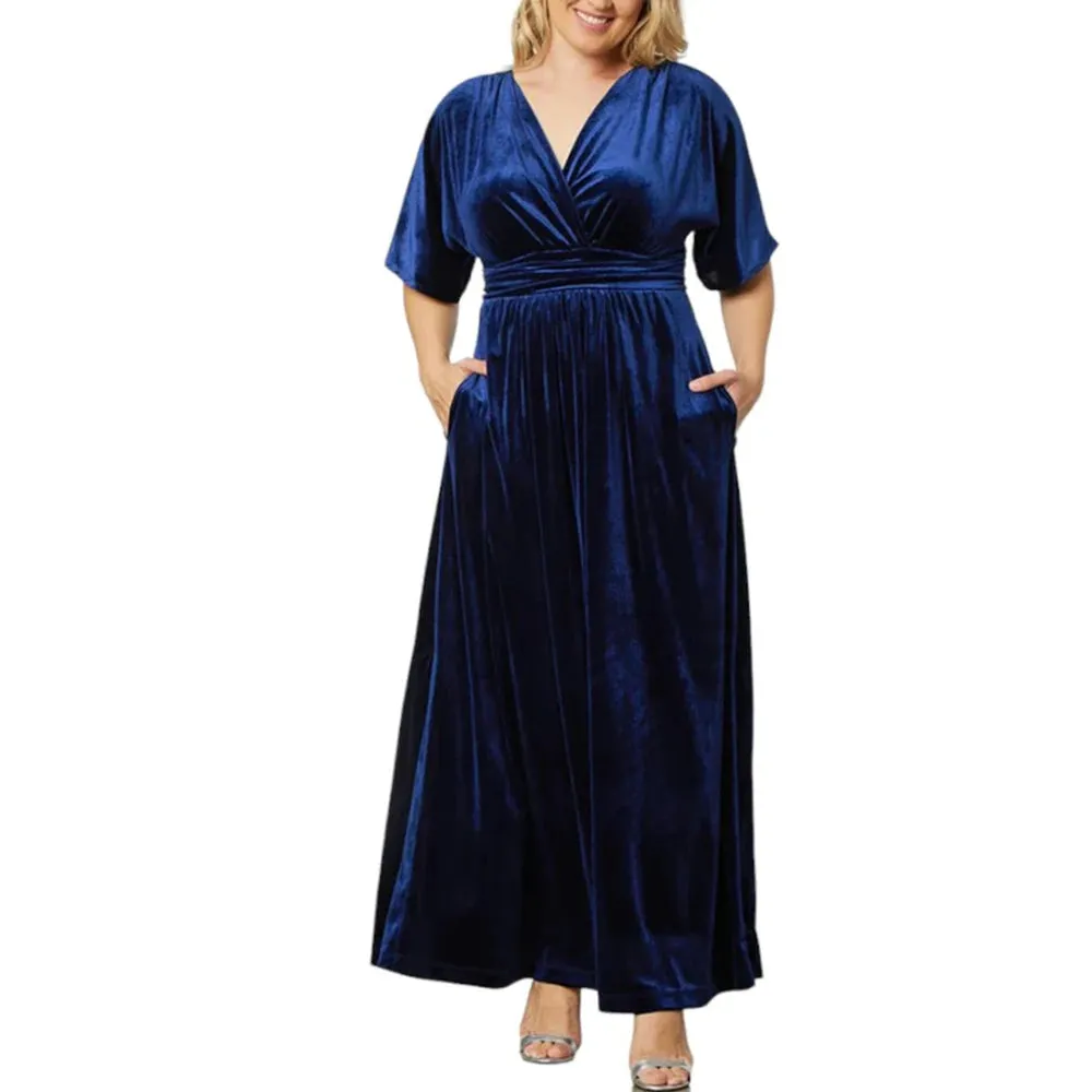 Velvet Evening Gown Dress Plus Size for Holidays