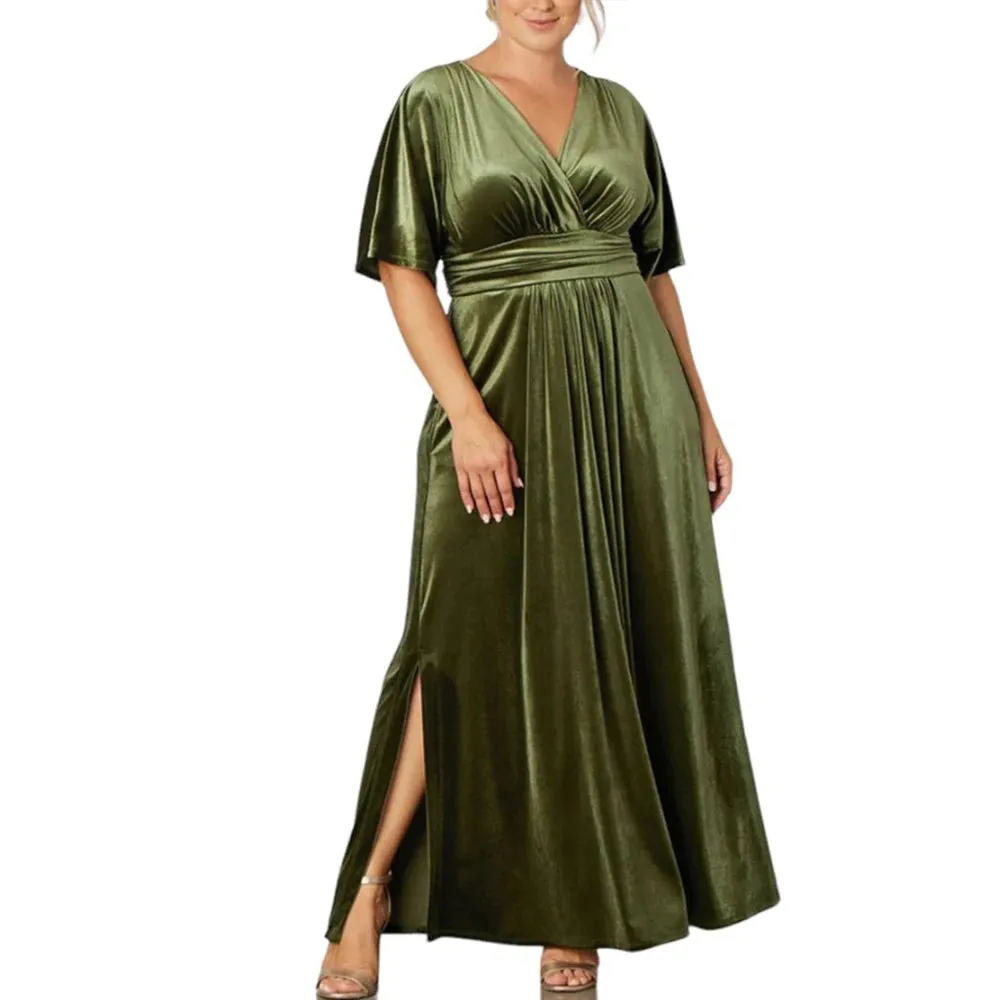 Velvet Evening Gown Dress Plus Size for Holidays