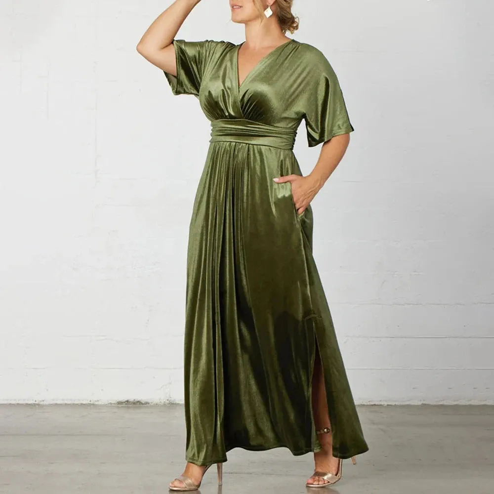 Velvet Evening Gown Dress Plus Size for Holidays