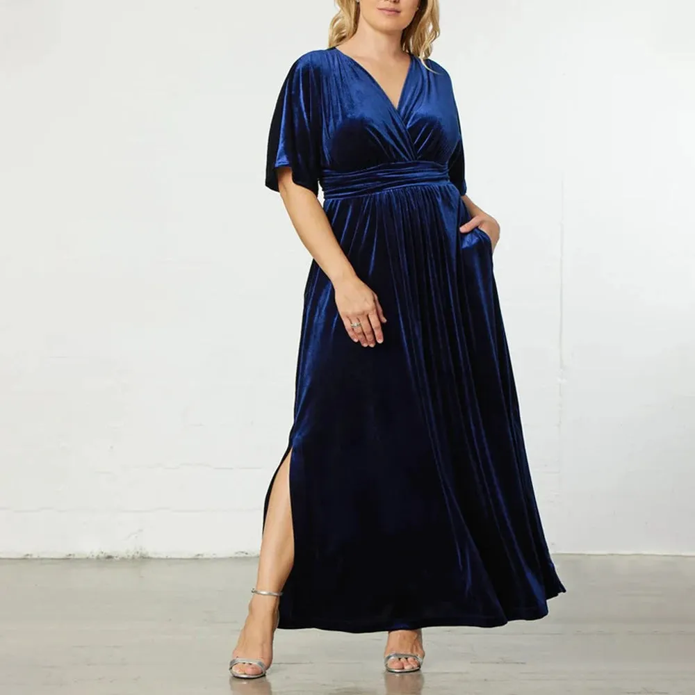 Velvet Evening Gown Dress Plus Size for Holidays