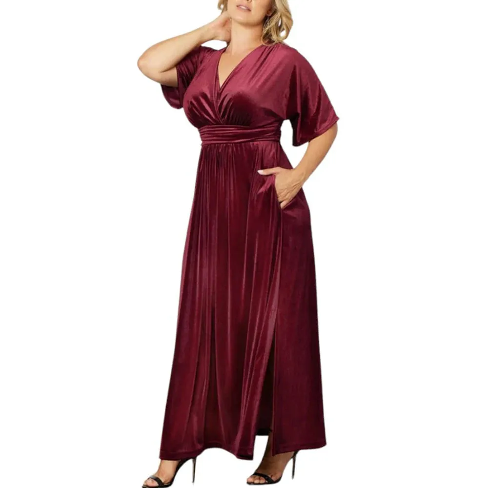 Velvet Evening Gown Dress Plus Size for Holidays