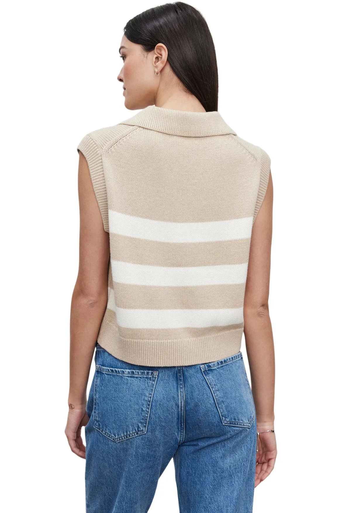 Velvet Mariette Sweater Vest in Sable-Milk