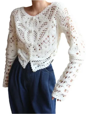 White knitted sweater