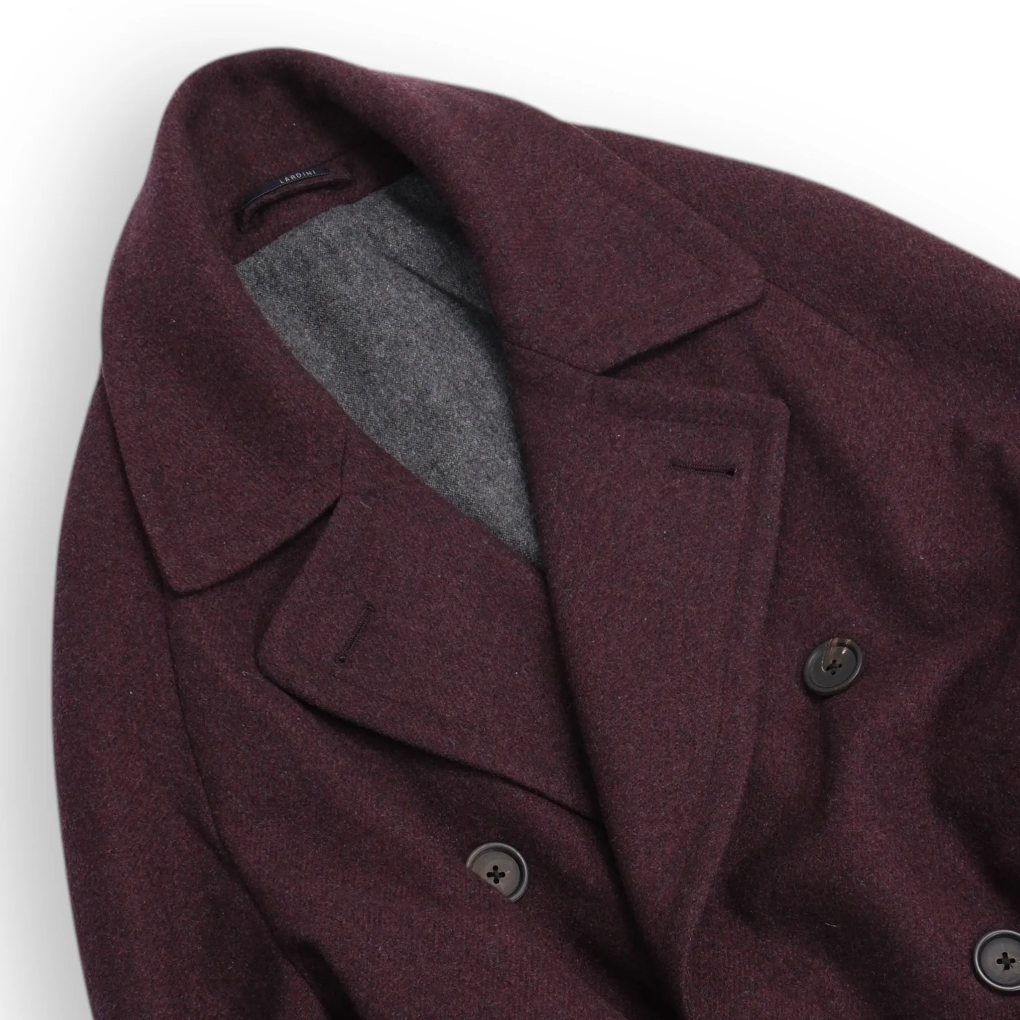 Wine Red DB. Belted Cashmere Polo Coat