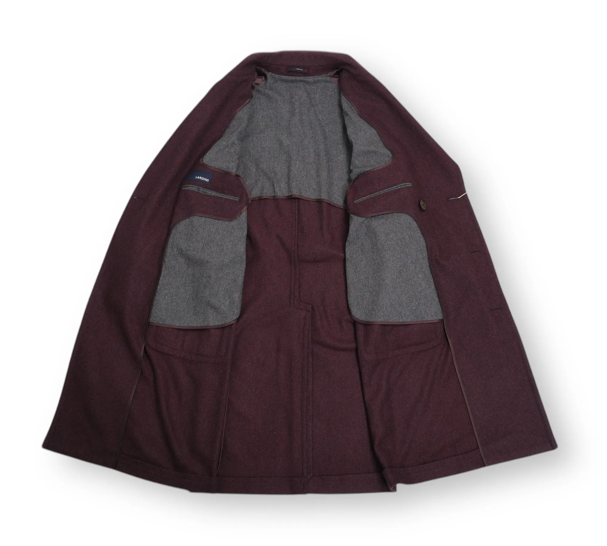 Wine Red DB. Belted Cashmere Polo Coat