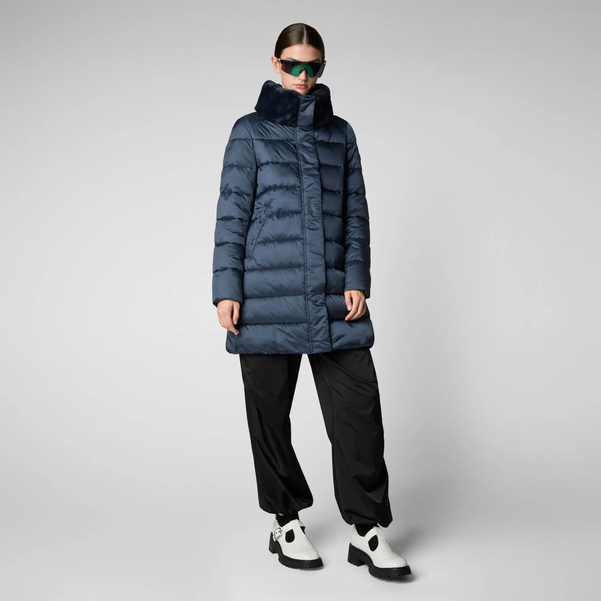 Woman's coat Dalea in night blue