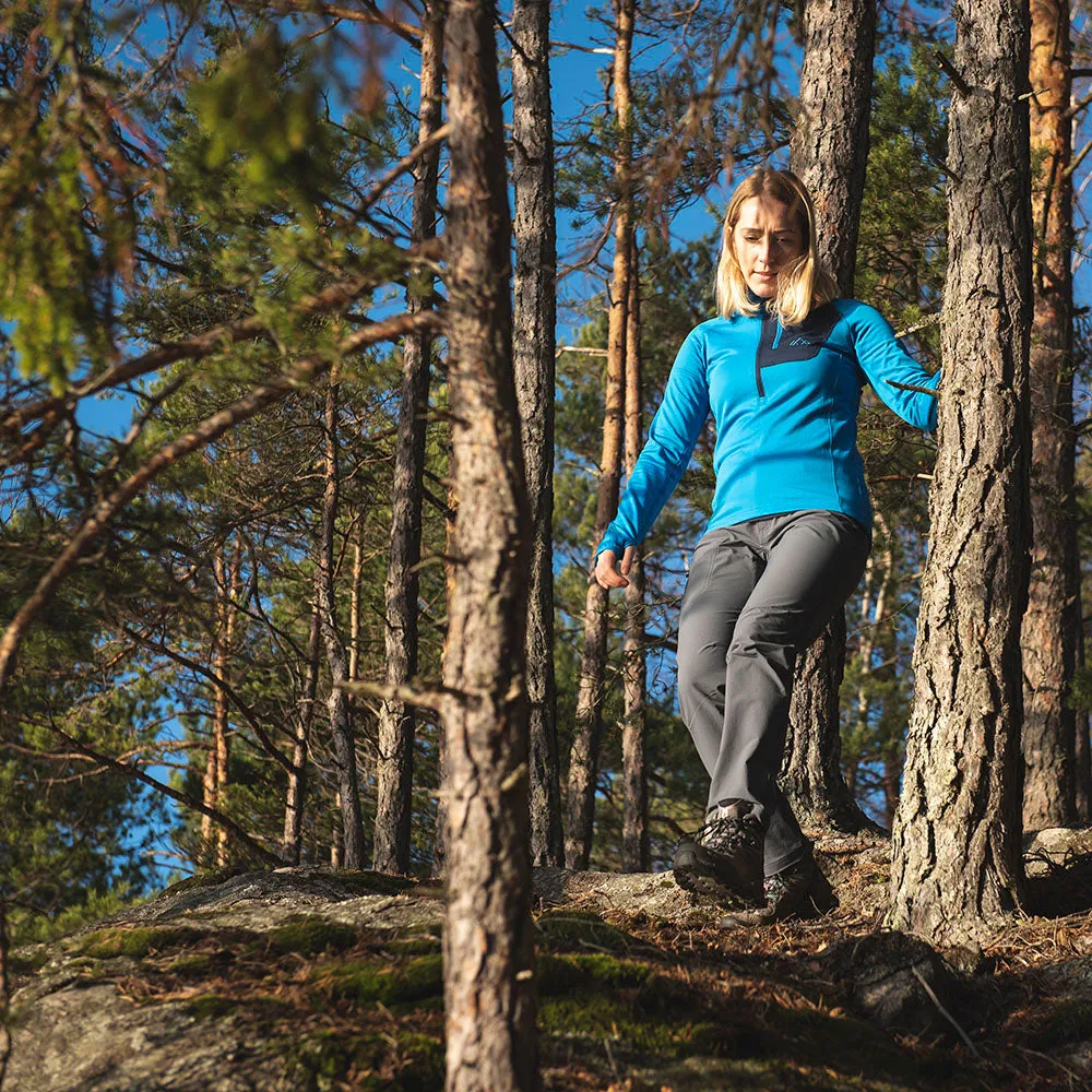 Womens Bresprekk Half Zip Grid Fleece (Cobalt/Navy)